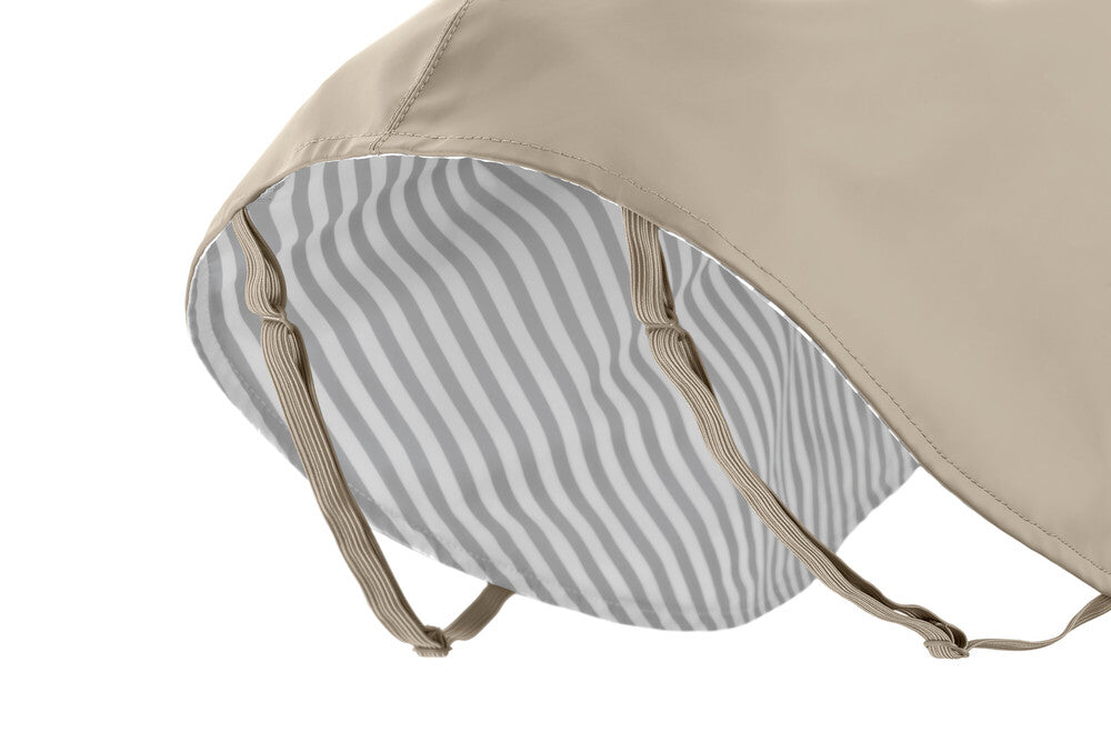MILFORD Raincoat - Hunter Pet Store -lightweight wind repellent and waterproof raincoat for dogs -with neck collar and closed belly area -individually adjustable belly strap with Velcro fastener -opening for the attachment of a leash to the collar and harness -elastic loops for the hind legs -attractive, classic design -washable at 90 °F