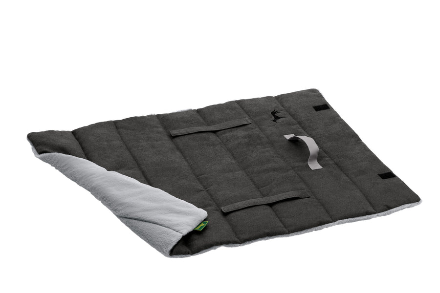 ROCKFORD Blanket - Hunter Pet Store -top with very soft and cuddly plush -padded for a high lying comfort -can be rolled up, fixed with Velcro straps and transported in a space-saving way -ideal for traveling -with practical carrying handle -washable at 90°F