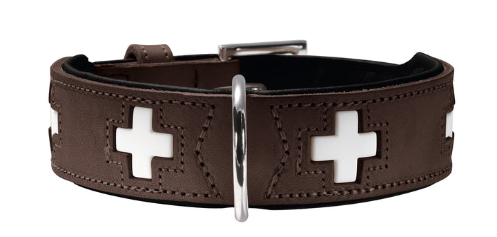 SWISS Collar - Hunter Pet Store -especially soft cow leather -crosses are sewn in individually -made in Germany