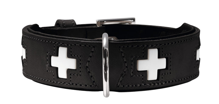 SWISS Collar - Hunter Pet Store -especially soft cow leather -crosses are sewn in individually -made in Germany