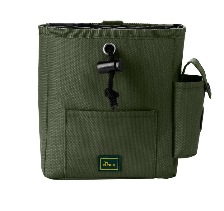 TYRA Treat pouch - Hunter Pet Store -fillable belt bag for training, education and on the go -ideal for storing all kinds of snacks -made of robust, waterproof outer material (100% recycled) -washable inner material (100% recycled) -easy to open and close with a cord -with additional storage options for poop bags, clicker and co. -easy to clean
