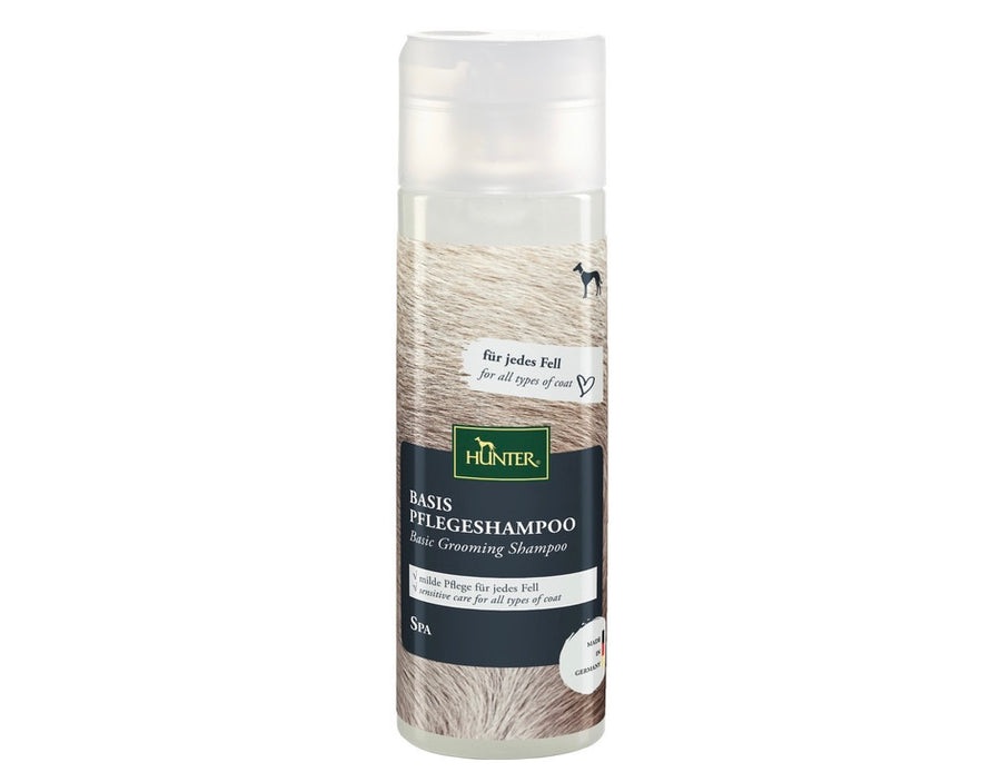 Shampoo Basic Care - Hunter Pet Store -Caring, pH-neutral dog shampoo -Optimally adapted to the different coat structures of dogs -Mild cleansing and moisturizing -For a clean coat and healthy skin -Pleasant, natural fragrance -Free of silicones, mineral oils and paraffins -Made in Germany