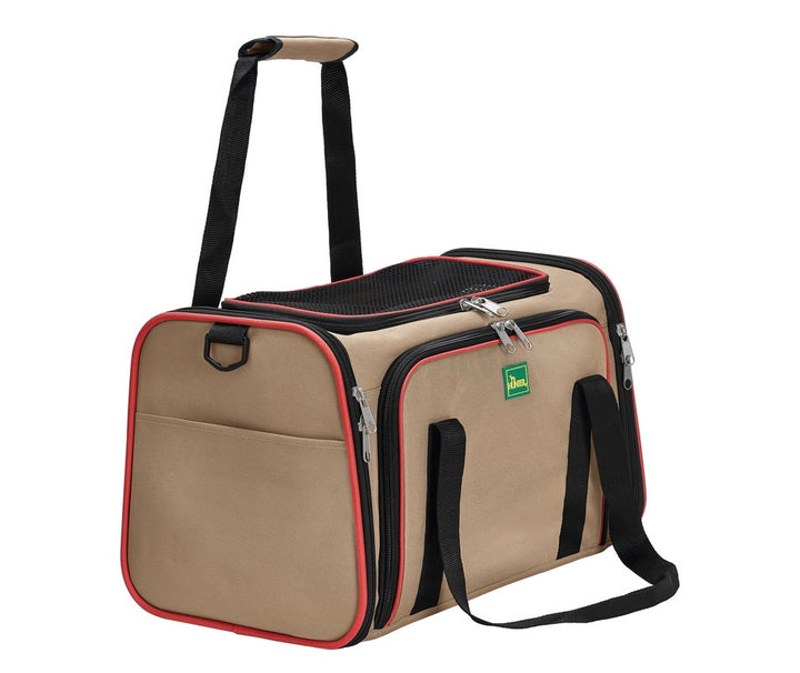 SYDNEY Dog carrier - Hunter Pet Store -carry bag for pets weighing up to 14.5 lb -washable, robust material with mesh inserts for optimum air supply -with carrying handle and detachable, adjustable shoulder strap -the lying surface can be significantly extended with a zipper -possible access from the front, top and sides