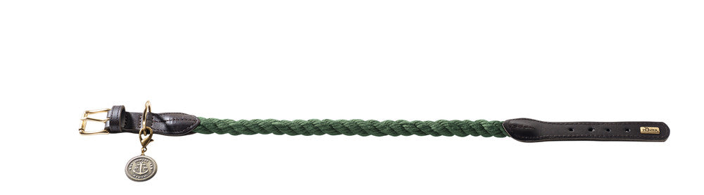 Adjustable LIST Collar - Hunter Pet Store -nautical rope look -robust braiding -with scissor carabiner -brass fittings -with detachable brass badge -adjustable -ideal for small dogs -Ahoy there!