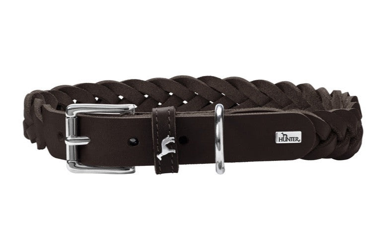 SOLID EDUCATION Special Collar - Hunter Pet Store -cow leather -hand-braided -made from a single piece of leather -made in Germany