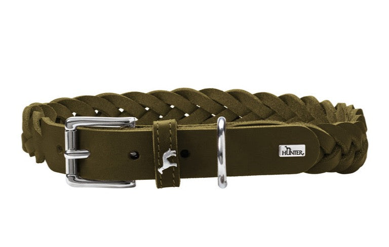 SOLID EDUCATION Special Collar - Hunter Pet Store -cow leather -hand-braided -made from a single piece of leather -made in Germany