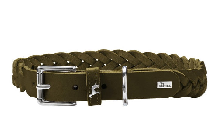 SOLID EDUCATION Special Collar - Hunter Pet Store -cow leather -hand-braided -made from a single piece of leather -made in Germany