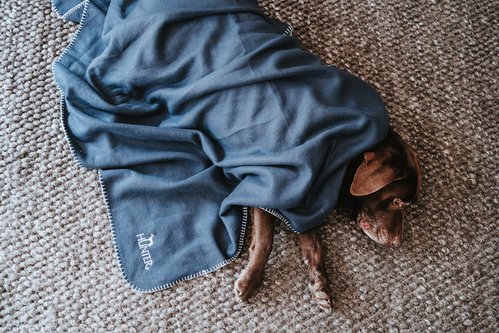 CASPER Blanket - Hunter Pet Store -cozy dog blanket for at home or when traveling -with simple design and discreet HUNTER embroidery -can be used individually or as an insert for transport boxes or dog beds -can be stowed away to save space -washable at 90 °F