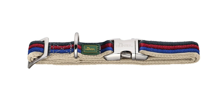 DAVAO Alu-Strong Collar - Hunter Pet Store -extremely soft nylon material -fashionable stripes -robust ALU-STRONG clasp