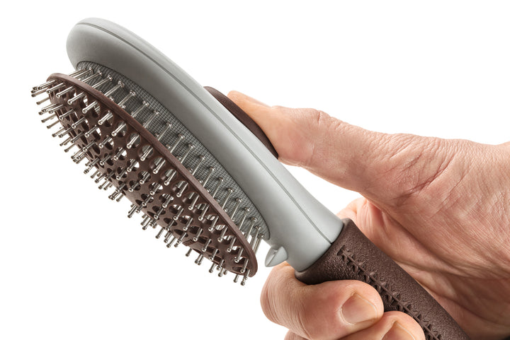 dog grooming self cleaning brush