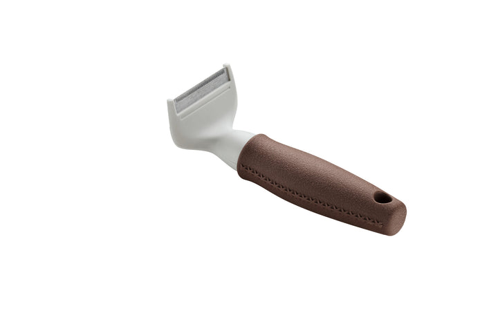 Trimming currycomb SPA - Hunter Pet Store -suitable for dogs with medium-length and long hair and horses -high-quality steel blade -removes loose hair and dander from the top coat and undercoat -ergonomic handle with a high-quality leather look