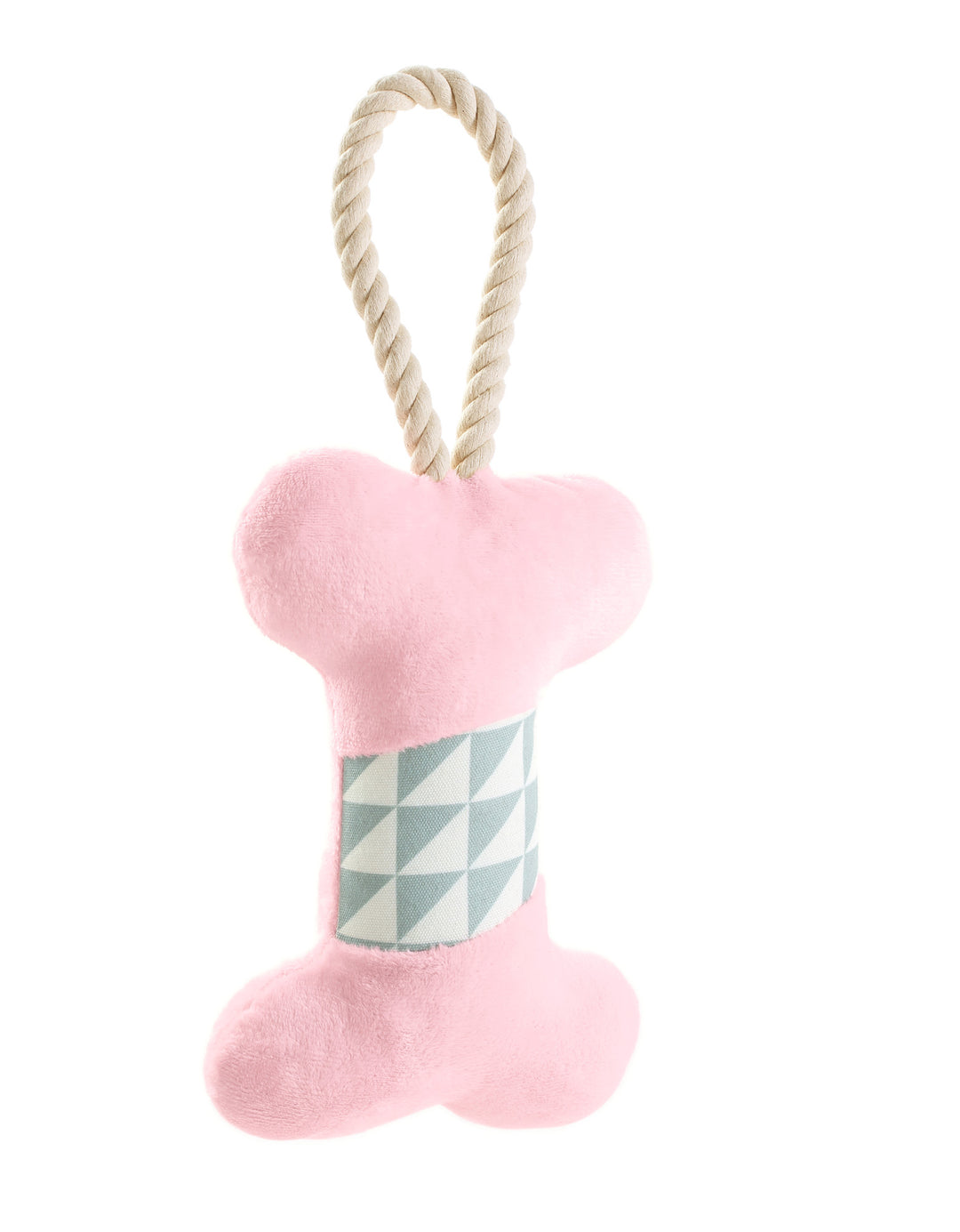 SALIMA Bone Dog toy - Hunter Pet Store -polyester -with squeaker -with a rope for throwing and playing tug-o-war -soft and cuddly -hand wash -6.69 in
