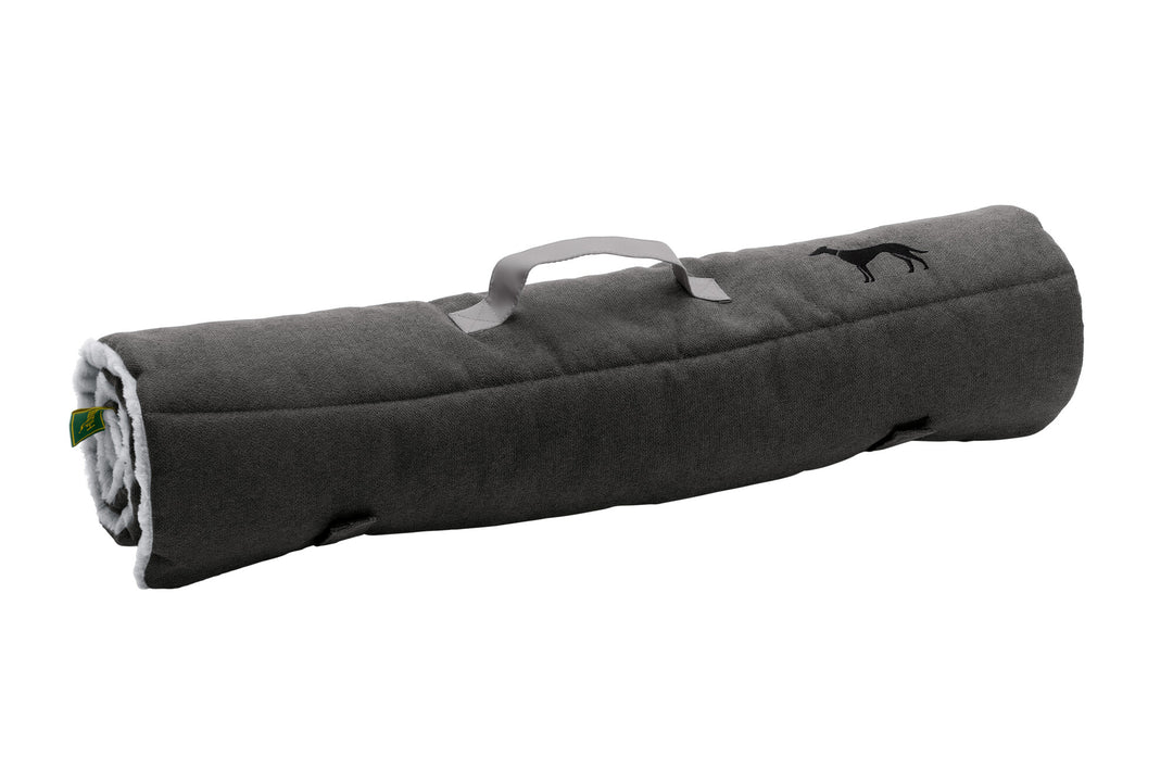 ROCKFORD Blanket - Hunter Pet Store -top with very soft and cuddly plush -padded for a high lying comfort -can be rolled up, fixed with Velcro straps and transported in a space-saving way -ideal for traveling -with practical carrying handle -washable at 90°F