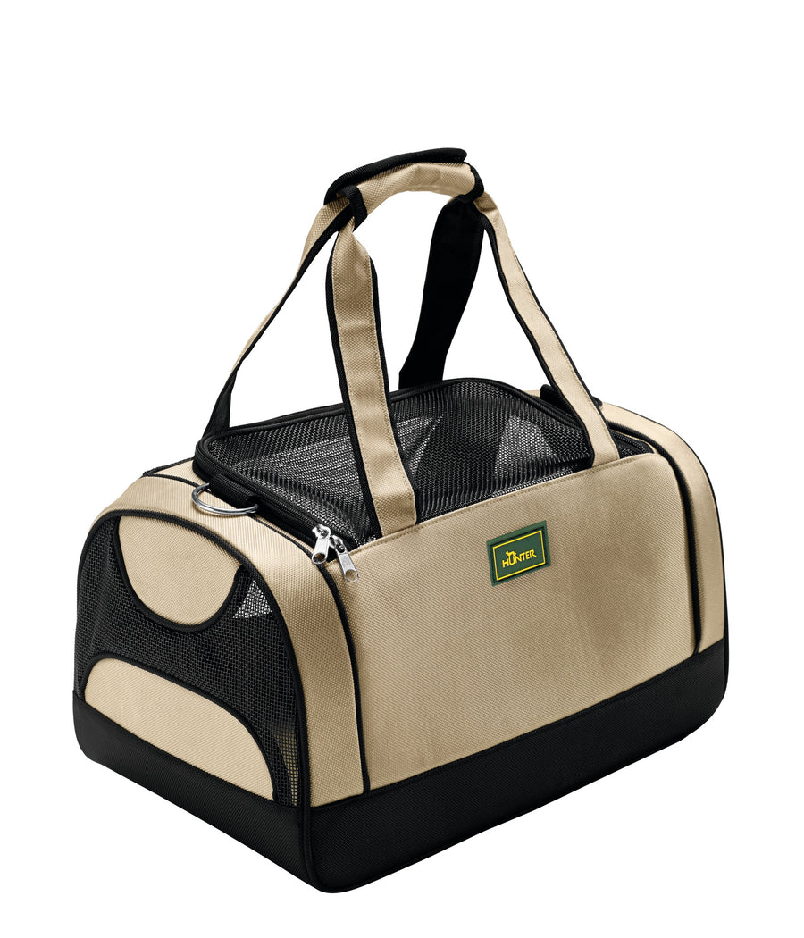 Carrier bag PORTLAND - Hunter Pet Store -Carry bag for pets weighing up to 17.6 lbs -Washable, robust material with mesh inserts for optimum air supply -With carrying handle and detachable, adjustable shoulder strap -With two-way zipper -Possible access from the top