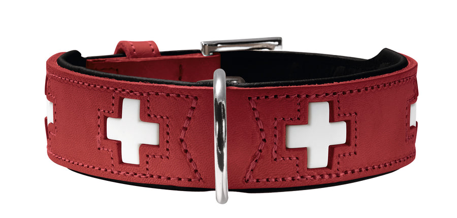 SWISS Collar - Hunter Pet Store -especially soft cow leather -crosses are sewn in individually -made in Germany