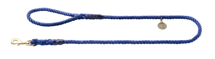LIST Leash - Hunter Pet Store -nautical rope look -robust braiding -brass fittings -detachable brass badge -with hand loop -Ahoy there!