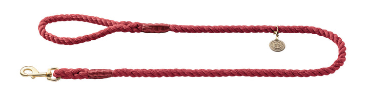 LIST Leash - Hunter Pet Store -nautical rope look -robust braiding -brass fittings -detachable brass badge -with hand loop -Ahoy there!