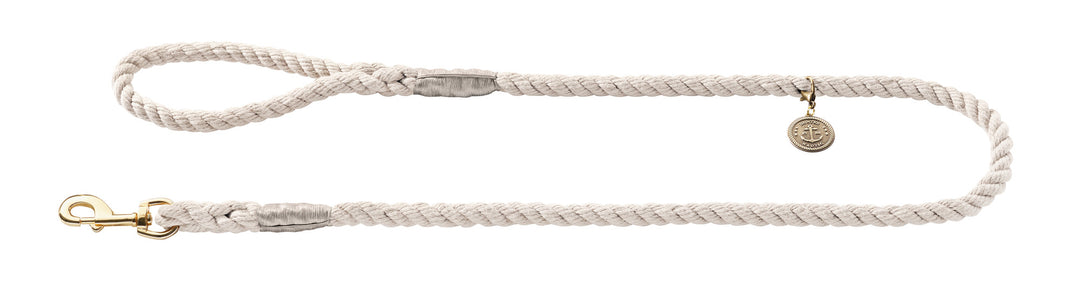 LIST Leash - Hunter Pet Store -nautical rope look -robust braiding -brass fittings -detachable brass badge -with hand loop -Ahoy there!
