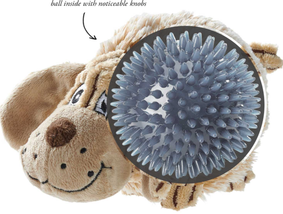 PORI Dog Dog toy - Hunter Pet Store -soft and fluffy outside -sturdy hedgehog ball made from TPR inside -with a squeaker -washable at 86 °F