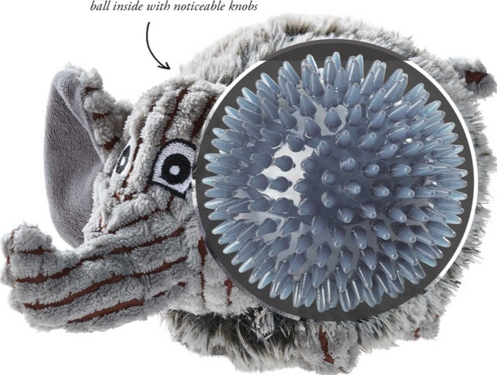 PORI Elephant Dog toy - Hunter Pet Store -soft and fluffy outside -sturdy hedgehog ball made from TPR inside -with a squeaker -washable at 90 °F