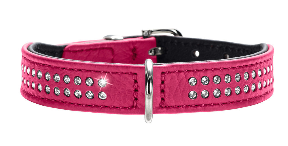 DIAMOND Petit Collar - Hunter Pet Store -made of especially soft cow nappa leather -with especially small D-ring and buckle -ideal for small dogs -with decorative trimmings -made in Germany