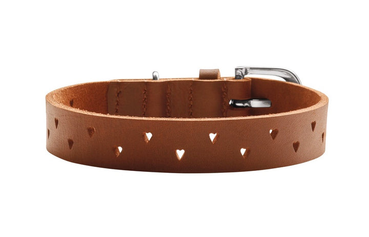 AALBORG Soul Collar - Hunter Pet Store -classic collar, universally usable -especially well-suited to use in dog sports due to a liberal application of oil -particularly tough and hard-wearing leather -with charming heart punching -made in Germany