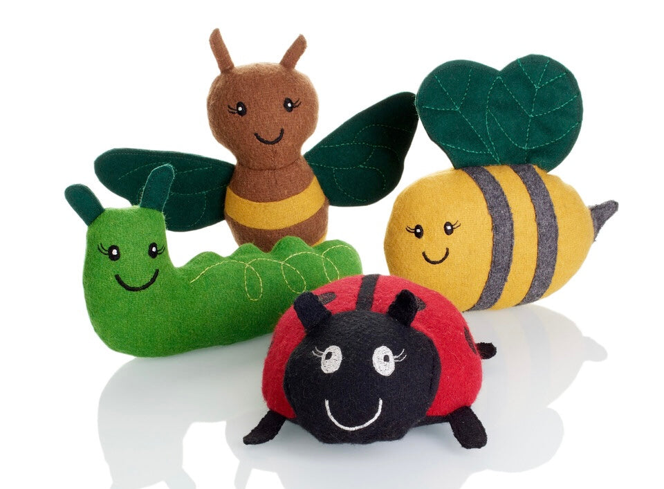 FLORENZ BumbleBee Dog toy - Hunter Pet Store -cute toy in insect look, without squeaker -for small and medium-sized dogs -pleasantly grippy material mix -for playing, cuddling and loving -made from up-cycled outer material and recycled filling -washable at 90 °F -8.66 in