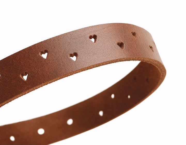 AALBORG Soul Collar - Hunter Pet Store -classic collar, universally usable -especially well-suited to use in dog sports due to a liberal application of oil -particularly tough and hard-wearing leather -with charming heart punching -made in Germany