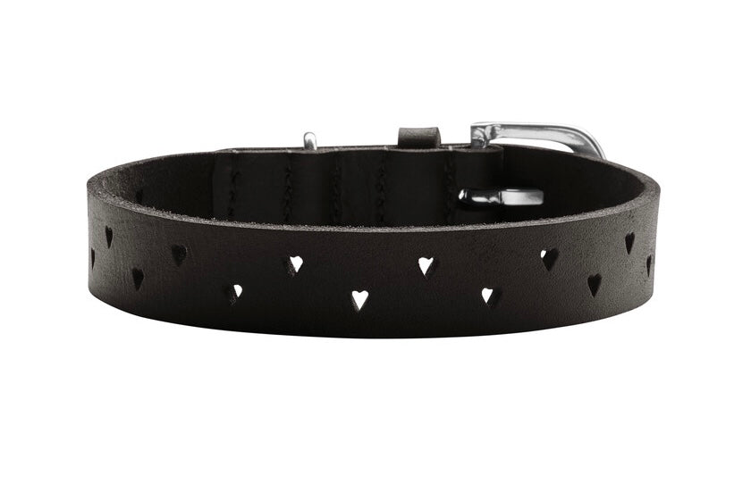 AALBORG Soul Collar - Hunter Pet Store -classic collar, universally usable -especially well-suited to use in dog sports due to a liberal application of oil -particularly tough and hard-wearing leather -with charming heart punching -made in Germany
