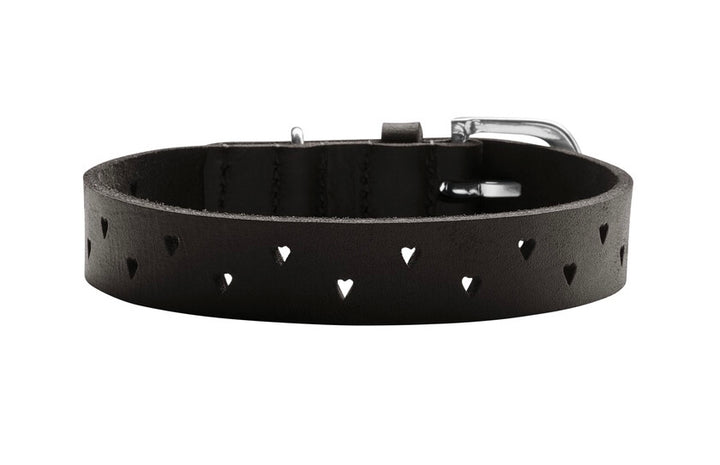 AALBORG Soul Collar - Hunter Pet Store -classic collar, universally usable -especially well-suited to use in dog sports due to a liberal application of oil -particularly tough and hard-wearing leather -with charming heart punching -made in Germany