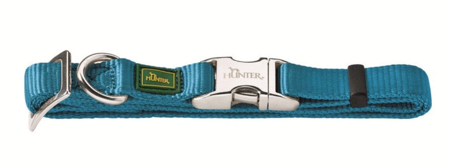 NYLON Alu-Strong Collar - Hunter Pet Store -made of high-quality and durable nylon material -step-less adjustable by metal slider -with practical aluminum fastener