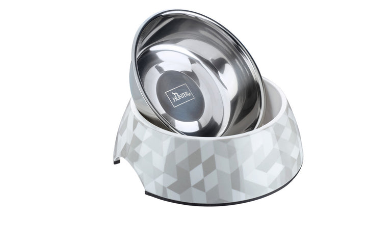 BAKU Bowl - Hunter Pet Store -feeding or drinking bowl with melamine -with removable stainless steel bowl -with heart print -slip-resistant rubber rim on the bottom -long-lasting, shock and scratch resistant -easy to clean and dishwasher safe -food safe