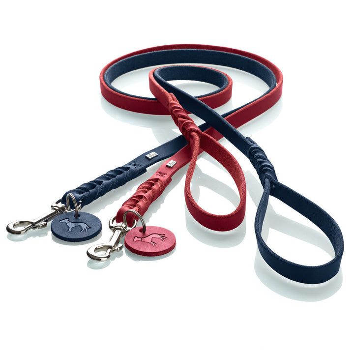 SOLID EDUCATION Leash - Hunter Pet Store -particularly tough and hard-wearing leather -hand-braided -with a leather keyring -snap bolt braided into the leather -with hand loop -made in Germany