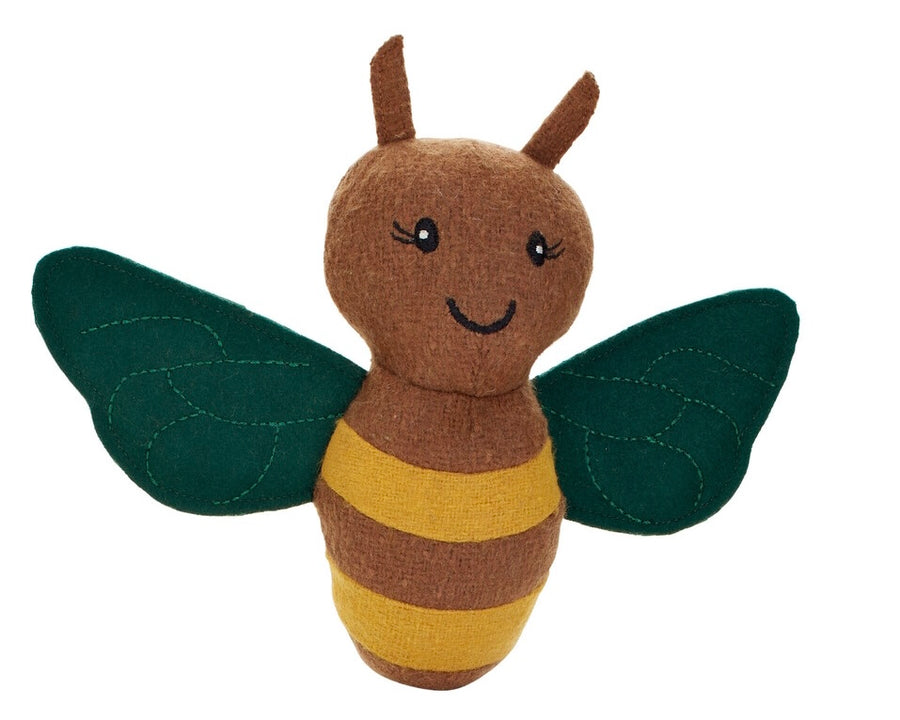 FLORENZ Bee Dog toy - Hunter Pet Store -cute toy in insect look, without squeaker -for small and medium-sized dogs -pleasantly grippy material mix -for playing, cuddling and loving -made from up-cycled outer material and recycled filling -washable at 90 °F