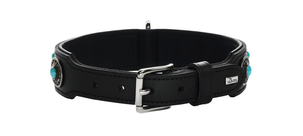 SIOUX Collar - Hunter Pet Store -particularly tough and hard-wearing leather -with decorative trimmings -made in Germany
