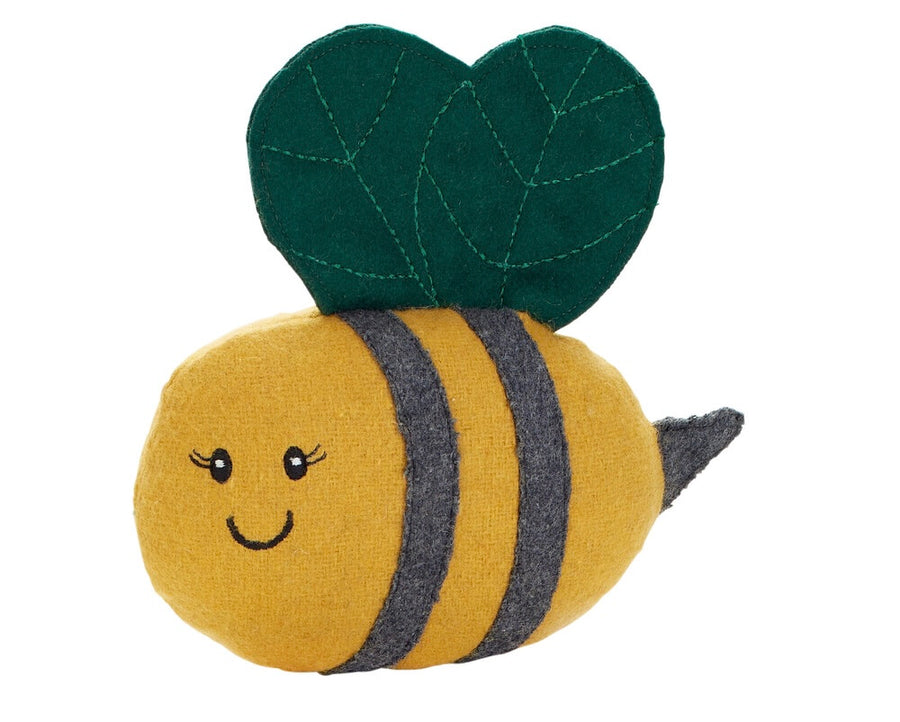 FLORENZ BumbleBee Dog toy - Hunter Pet Store -cute toy in insect look, without squeaker -for small and medium-sized dogs -pleasantly grippy material mix -for playing, cuddling and loving -made from up-cycled outer material and recycled filling -washable at 90 °F -8.66 in