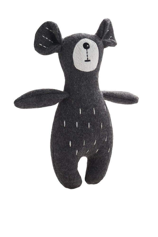 TIRANA Bear Dog toy - Hunter Pet Store -cute animal dog toy, without squeaker -for playing, cuddling and loving -made of up-cycled outer material and recycled filling -attractive yet tough material mix of wool and polyester -washable at 86 °F -10.63 in