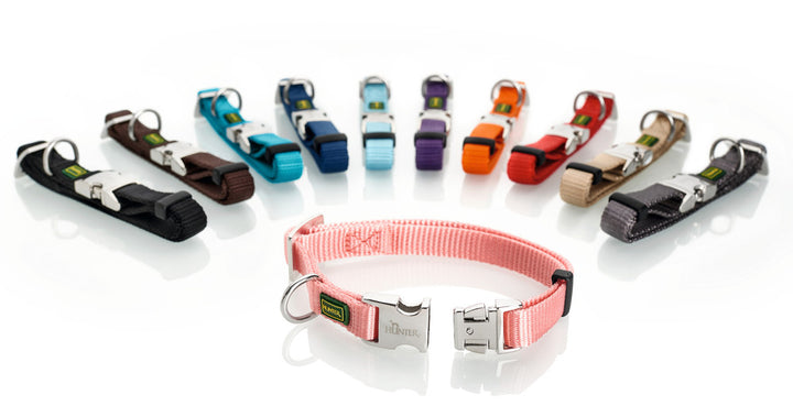 NYLON Alu-Strong Collar - Hunter Pet Store -made of high-quality and durable nylon material -step-less adjustable by metal slider -with practical aluminum fastener