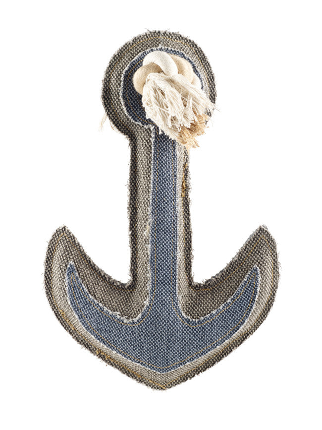CANVAS Anchor Dog toy - Hunter Pet Store -Made from sturdy cotton with polyester filling -Features rope and raw-edge seams for chewing and play - Contains squeaker for extra amusement -Machine washable up to 86°F -CE certified, meeting European child toy safety regulations