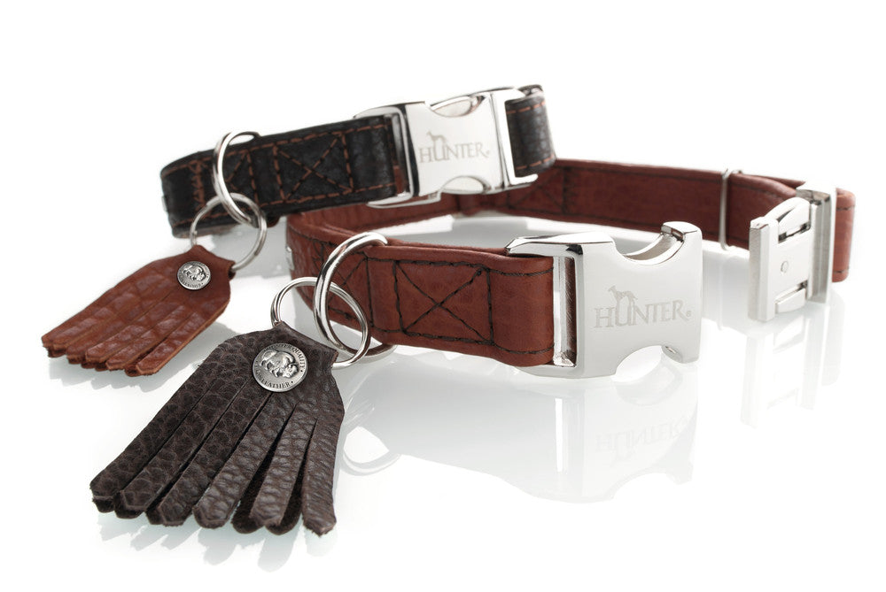 CODY ALU-Strong Collar - Hunter Pet Store -classic dog collar, universally usable -with removable key ring -elegant, rustic design -supple and hard-wearing -water- and dirt-repellent -textile inner reinforcement for more stability -made in Germany