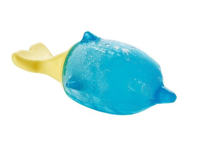 Cooling dog toy ALASKA Dolphin - Hunter Pet Store -innovative TPR dog toy with cooling effect -suitable for small to medium dogs -fill with water and freeze -freshness kick guaranteed: Cool water is released to the outside during play -can help ease teething in puppies and young dogs -floatable -for indoor and outdoor fun -6.30 in