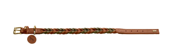 SOLID EDUCATION Duo Collar - Hunter Pet Store -classic collar, universally usable -particularly tough and hard-wearing leather -rounded edges -hand-braided -with a leather keyring -made in Germany