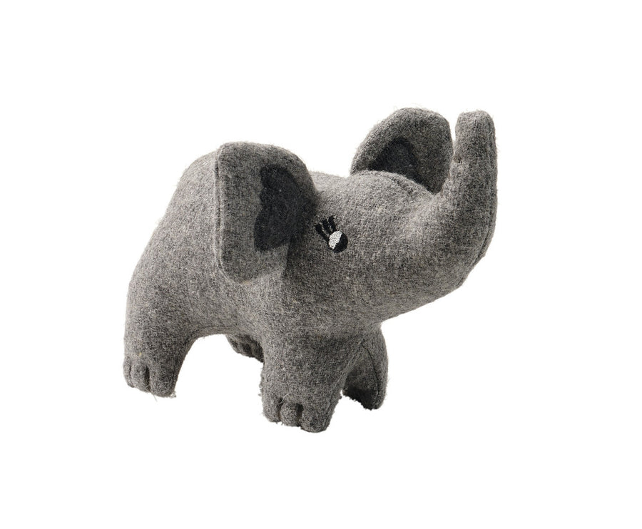 EIBY Elephant Dog toy - Hunter Pet Store -cute animal dog toy, without squeaker -for playing, cuddling and loving -made of up-cycled outer material and recycled filling -attractive yet tough wool/polyester mix -machine washable at 86 °F