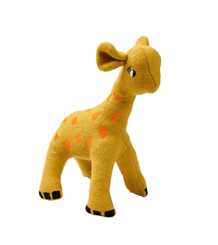 EIBY Giraffe Dog toy - Hunter Pet Store -cute animal dog toy, without squeaker -for playing, cuddling and loving -made of up-cycled outer material and recycled filling -attractive yet tough wool/polyester mix -machine washable at 86 °F