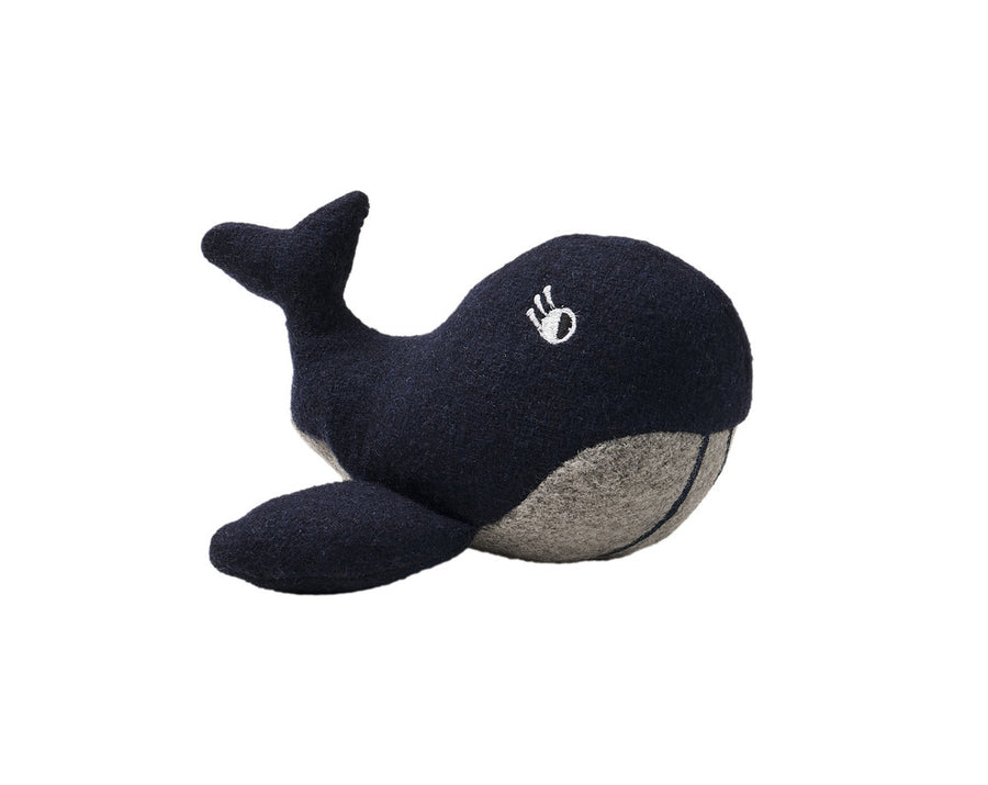 EIBY Whale Dog toy - Hunter Pet Store -cute animal dog toy, without squeaker -for playing, cuddling and loving -made of up-cycled outer material and recycled filling -attractive yet tough wool/polyester mix -machine washable at 86°F