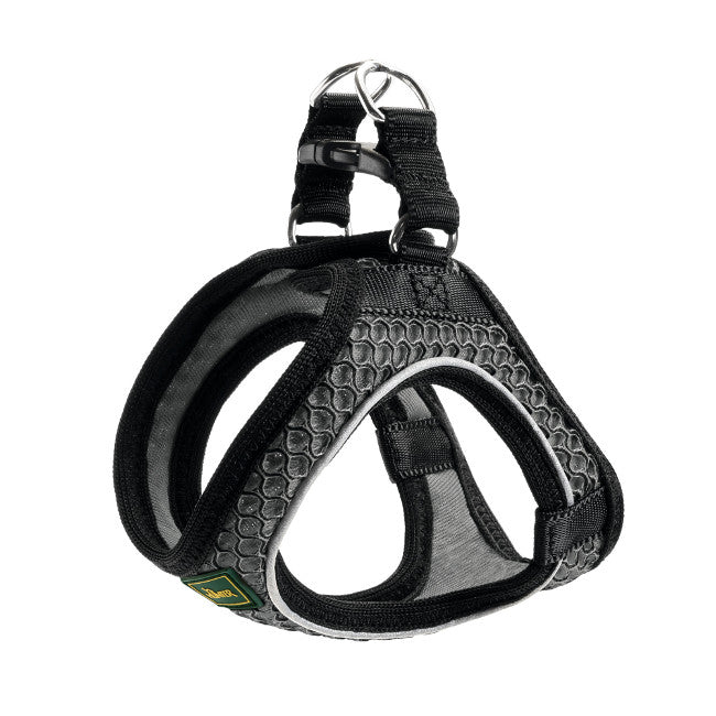 HILO Comfort Harness - Hunter Pet Store -lightweight harness for small to medium and head-shy dogs -easy to put on with only one buckle and Velcro closure -optimum freedom of movement -nylon edging with highly reflective piping -soft, air-permeable and breathable -cooling effect possible with the help of water -easy-care and quick-drying