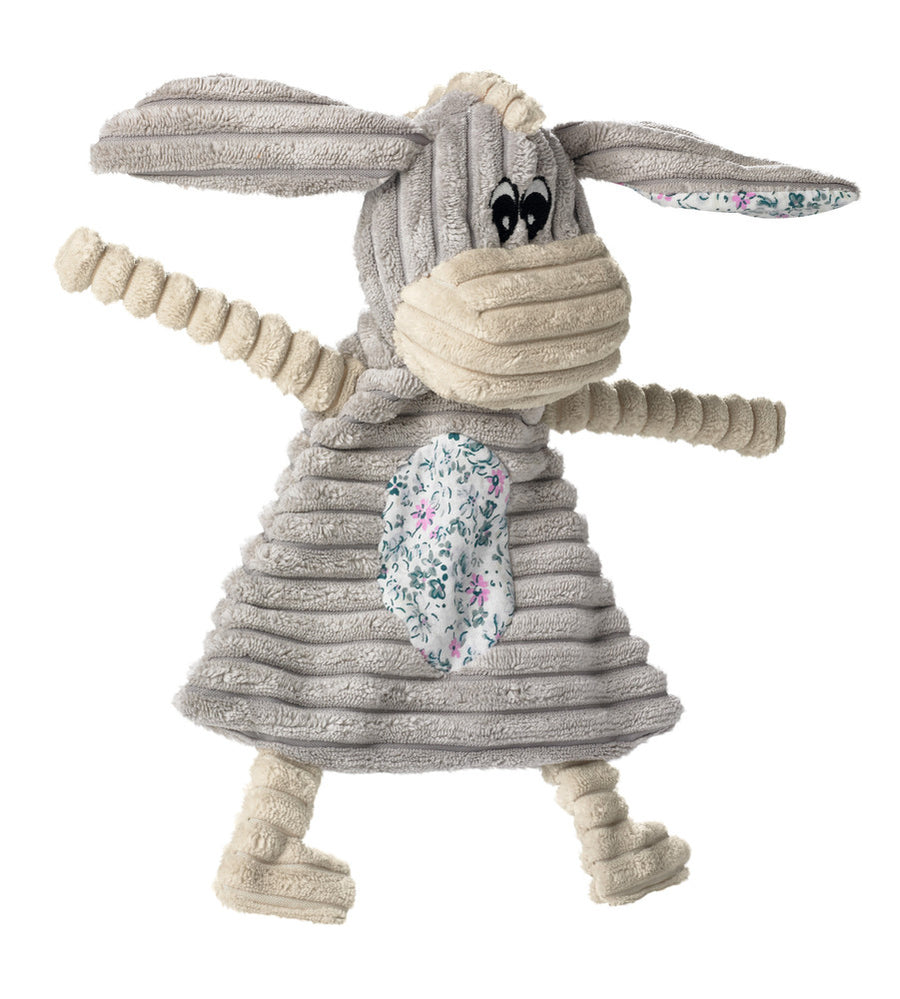 HUGGLY Blanket Donkey Dog toy - Hunter Pet Store -dog toy to cuddle and love -suitable for small and medium-sized dogs -cute design -with tooth-caring rope -without squeaker -washable at 90 °F -9.84 in