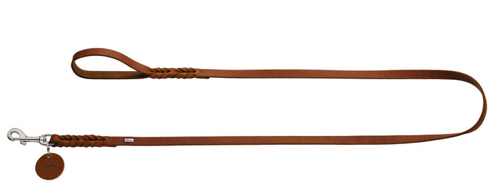 SOLID EDUCATION Leash - Hunter Pet Store -particularly tough and hard-wearing leather -hand-braided -with a leather keyring -snap bolt braided into the leather -with hand loop -made in Germany