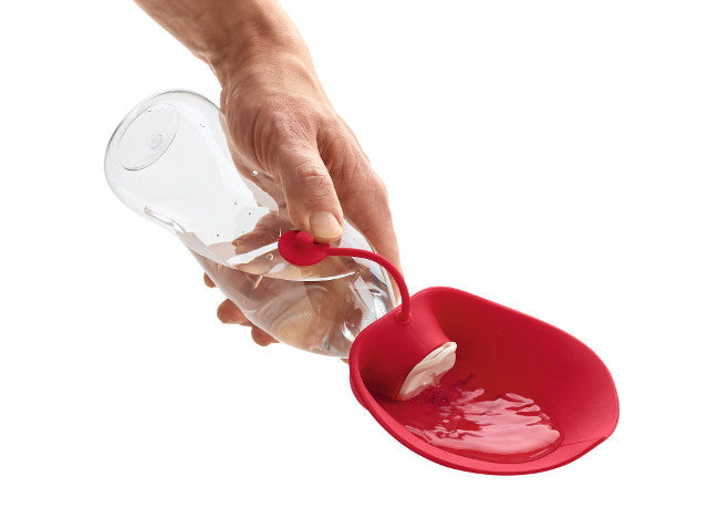 LIST Drinking bottle - Hunter Pet Store -2-in 1 drinking bottle with bowl -with food-safe silicone bowl -ideal for traveling and on the road -pouring device also separately applicable to commercially available bottles -easy to clean and washable