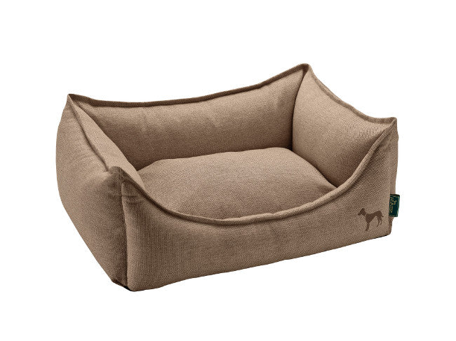 LIVINGSTON Sofa - Hunter Pet Store -Cozy dog sofa with robust structured fabric -Elegant-classic design, with fine HUNTER embroidery -A high rim can support the dog's sense of security -Bulky filling and pleasantly soft feel -Per zipper removable cover -Cover washable at 140 °F